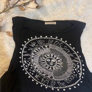 French Pastry Black Sun and Moon Muscle Tee